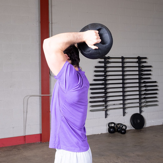 Overhead Tricep Extension with the Body-Solid Tools Dual Grip Medicine Balls