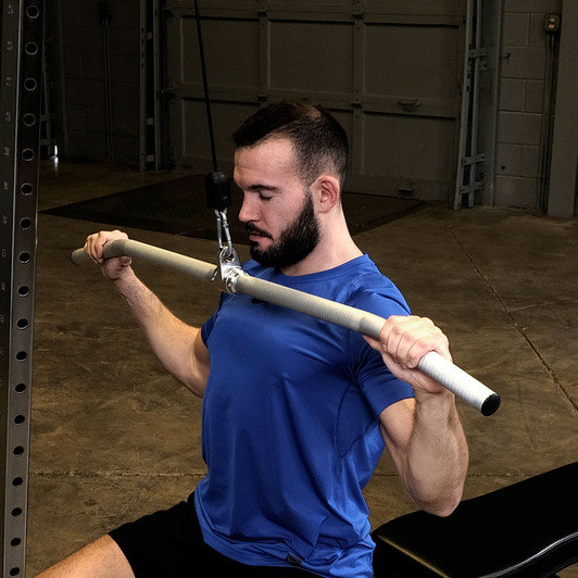 Lat Pulldowns with the Body-Solid Tools Aluminum Lat Bar
