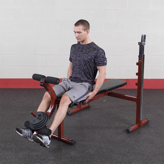 Leg Extensions on the Best Fitness Olympic Weight Bench