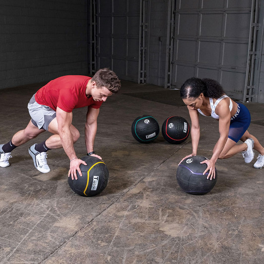 Mountain Climbers with the Body-Solid Tools Heavy Rubber Balls