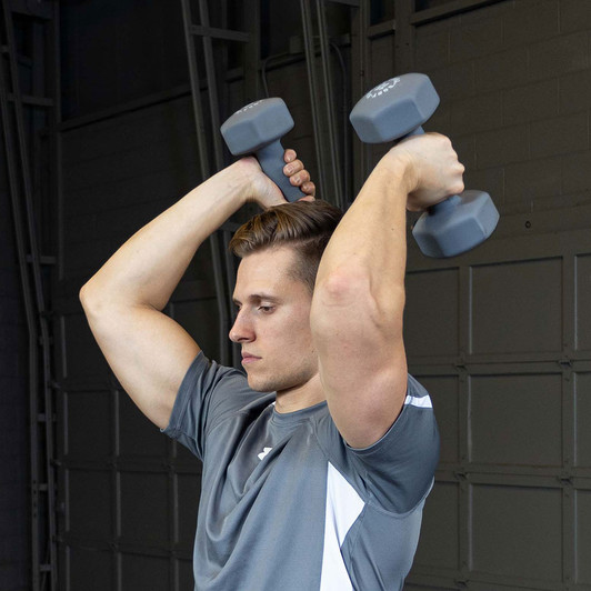 Overhead Tricep Extension with the Body-Solid Tools Neoprene Dumbbells