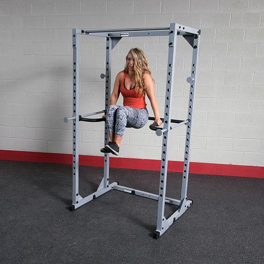 Knee Raises on the Power Rack Dip Attachment