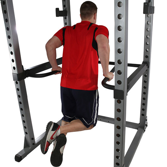 Dips on the Body-Solid Power Rack Dip Attachment