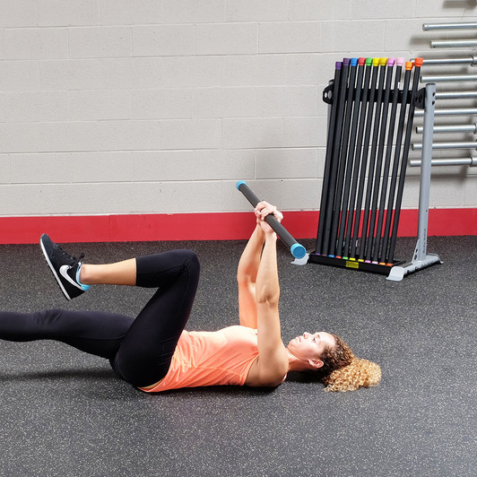 Bicycle and Tricep Press with Body-Solid Tools Cardio Fitness Bars 4-36lbs