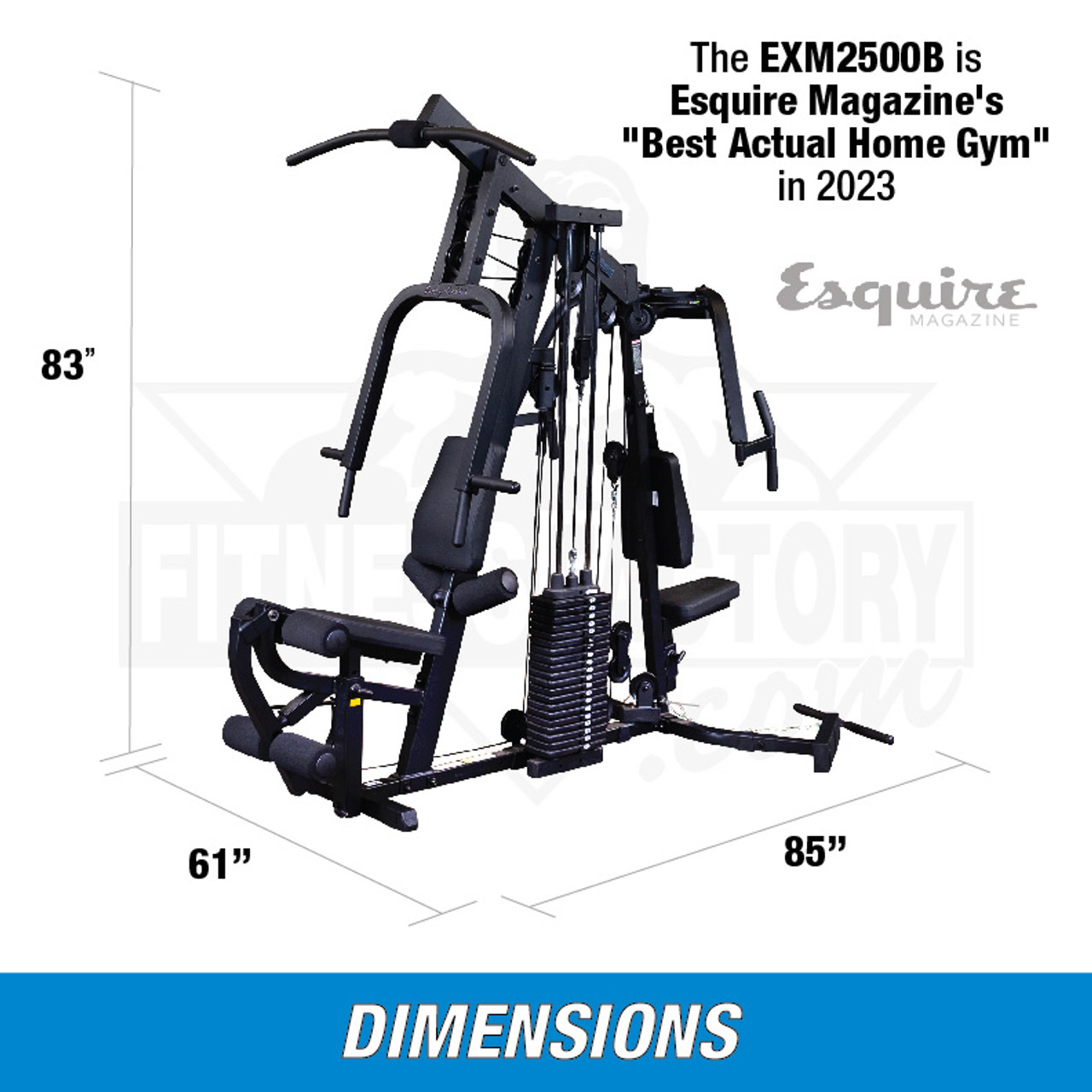 EXM2500 Home Gym Dimensions