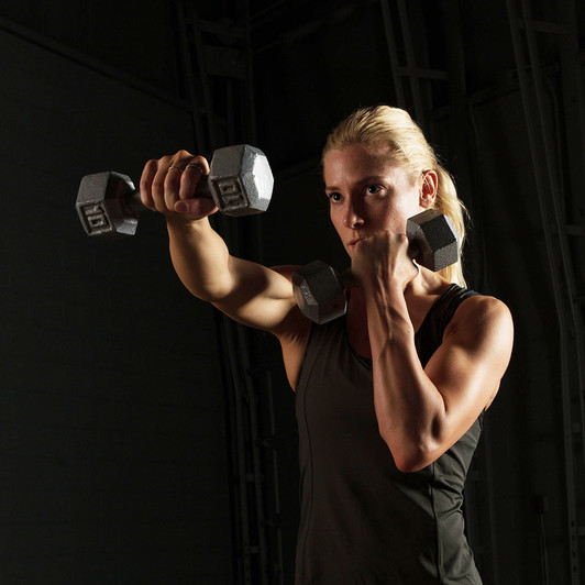 Body-Solid Cast Iron Hex Dumbbells