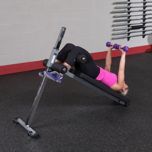 Decline Press finish on the Body-Solid Pro-Style Ab Board