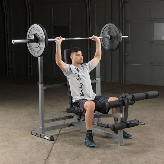 Shoulder Press on the Body-Solid PowerCenter Olympic Bench