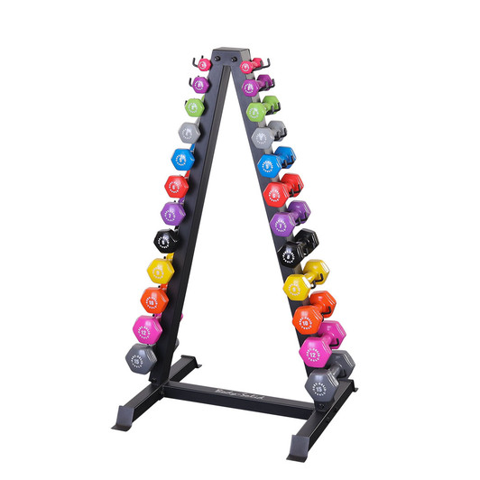 Body-Solid Vinyl and Neoprene Dumbbell Rack