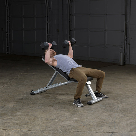 Incline Press on the Body-Solid Commercial Folding Bench