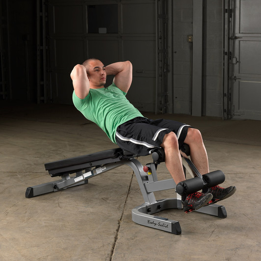 Sit Ups on the Body-Solid GFID71 Heavy Duty Flat-Incline-Decline Bench