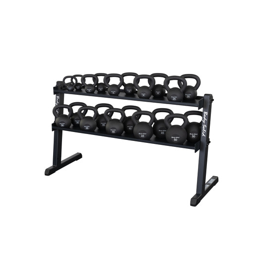Body-Solid 60" Heavy Duty Kettlebell Rack with BodySolid KB Kettlebells
