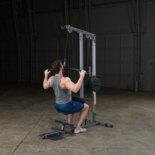 Lat Pulldowns on the Body-Solid Lat Machine with optional weights