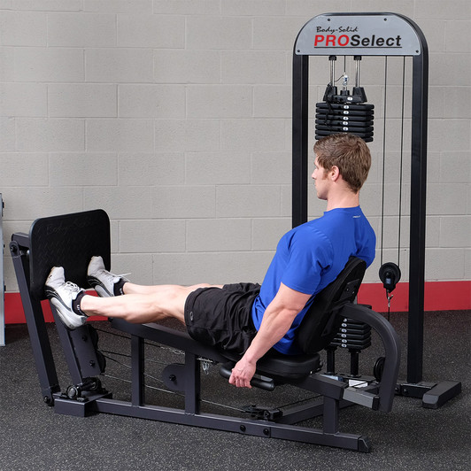 Calf Press on the Body-Solid Pro Select GLP-STK Leg Press Machine 210 lb. Stack