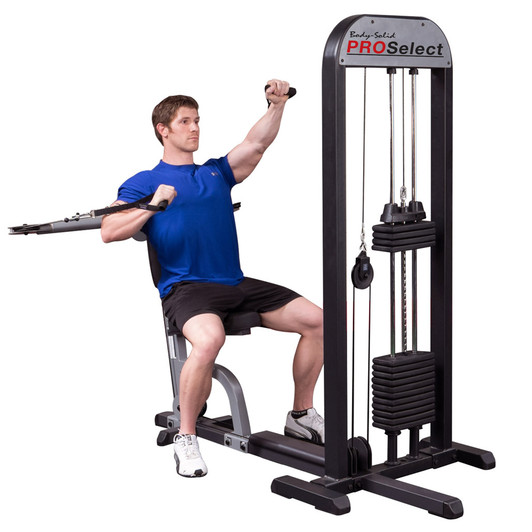 One Arm Shoulder Press on the Body-Solid Pro Select GMFP-STK Multi Press Machine 210 lb. Stack