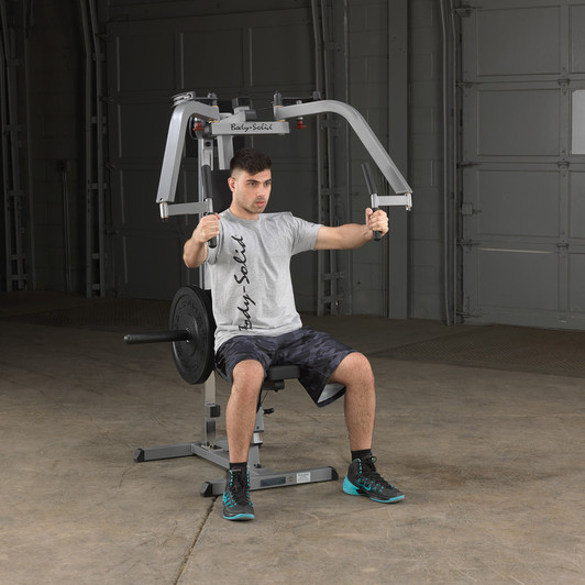 Pec Fly start on the Body-Solid Pec Dec Fly Machine