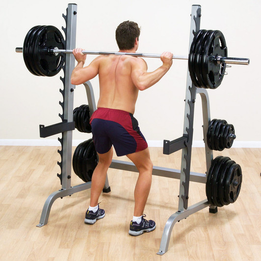 Squats on the Olympic Multi Press Rack
