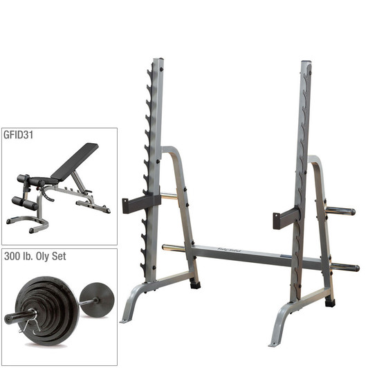 Body-Solid Olympic Press Rack Package with Bench