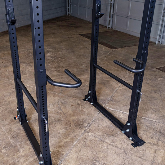 Body-Solid GPR400 Dip Handles attached to the GPR400 Power Rack