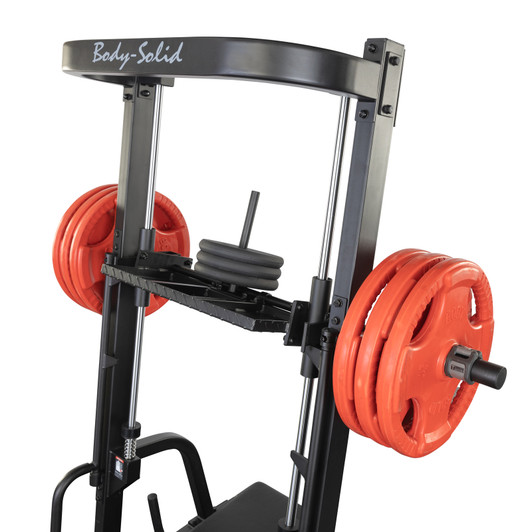 Compatible with both 2" Olympic and 1" Standard weight plates - Body-Solid GVLP Vertical Leg Press