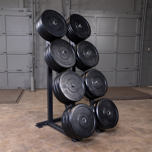 Body-Solid High Capacity Olympic Plate Rack with optional Bumper Plates