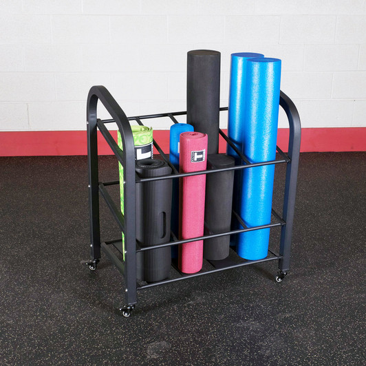 Body-Solid Foam Roller & Yoga Mat Rack with optional Mats and Rollers