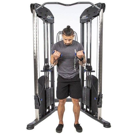 Curls on the BodyCraft Pro HFT Functional Trainer