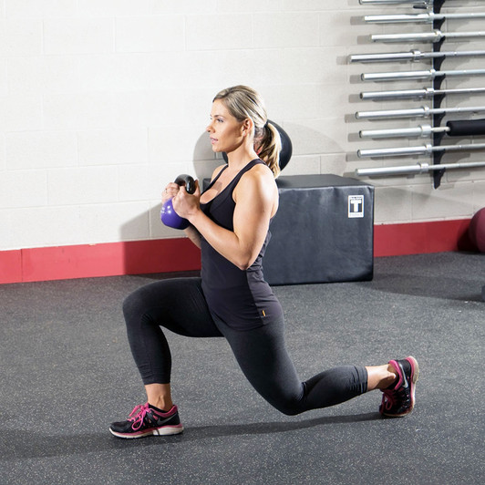 Lunges with the Vinyl Dipped Kettlebells 5-50 Pounds