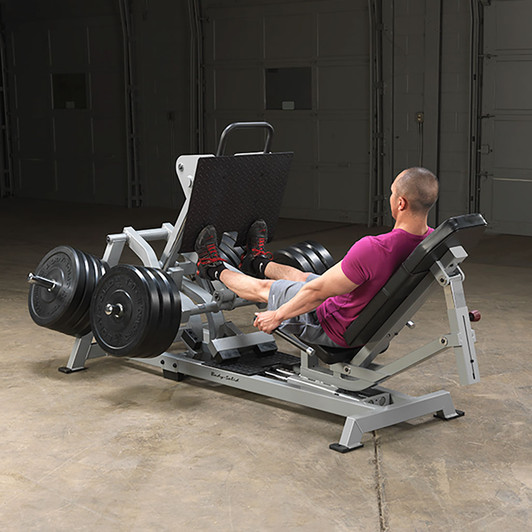 Calf Press on the Pro ClubLine LVLP Leverage Horizontal Leg Press by Body-Solid