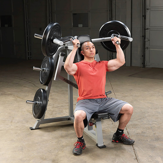 Shoulder Press start on the Pro ClubLine LVSP Leverage Shoulder Press by Body-Solid