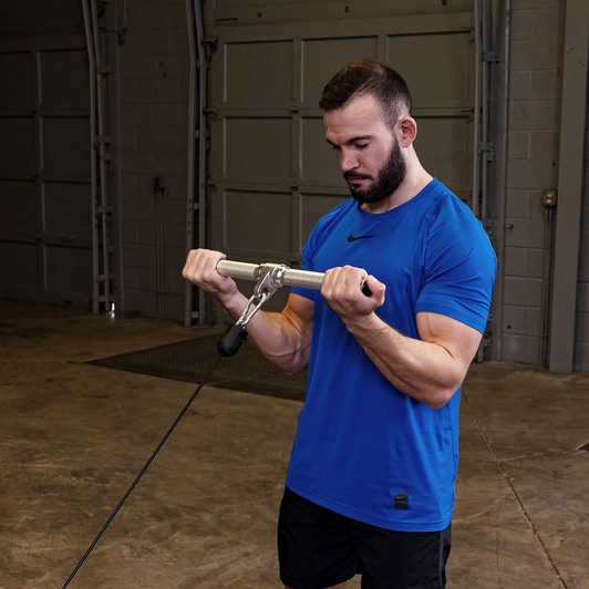 Curls with the Body-Solid Tools Aluminum Revolving Straight Bar