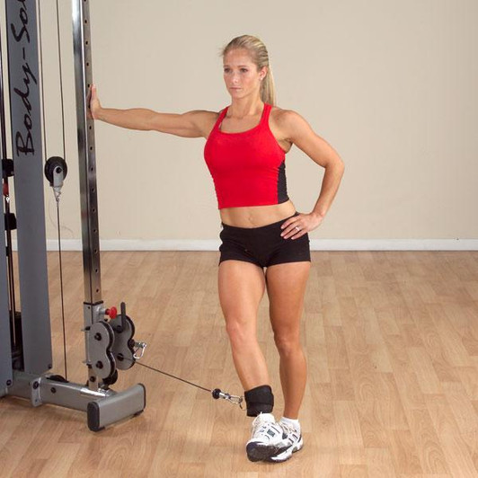 Adductions with the Body-Solid Tools Nylon Ankle Strap