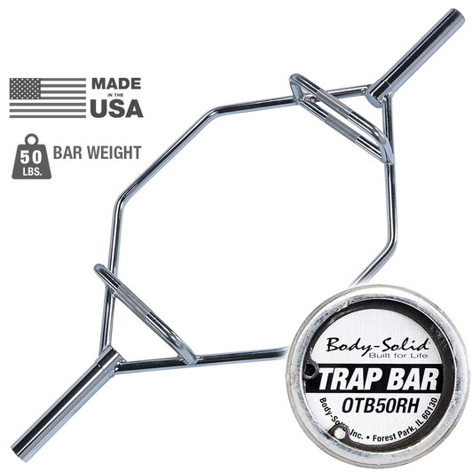Body-Solid Olympic Shrug Bar with Raised Handles