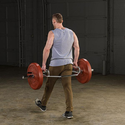 Farmers Walk with the Body-Solid Olympic Shrug Bar with Raised Handles
