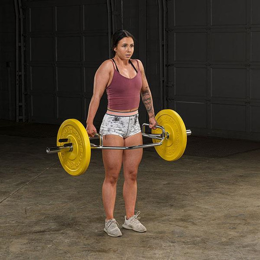 Shrugs with the Body-Solid Olympic Shrug Bar with Raised Handles