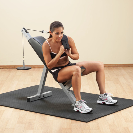 Oblique Crunches on the Powerline Plate Load Ab Crunch Bench