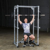 Seated Shoulder Press on the Powerline PPR200X Power Rack