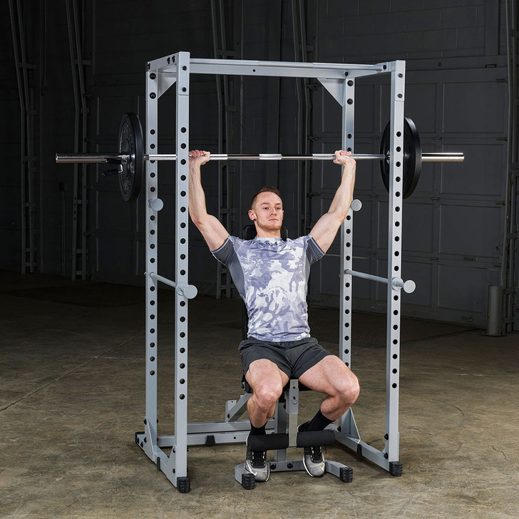 Seated Shoulder Press on the Powerline PPR200X Power Rack