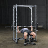 Bench Press on the Powerline PPR200X Power Rack with optional bench