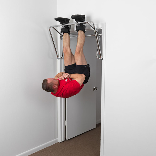 Inverted Sit Ups on the Adjustable Mount Doorway Pull Up Bar with optional Inversion Boots