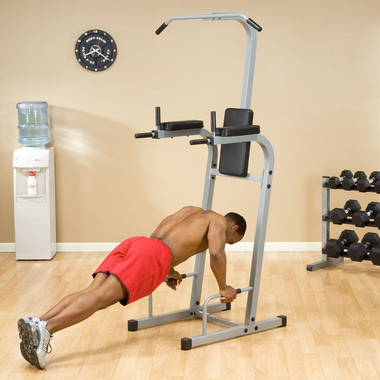 Push Ups on the Powerline Vertical Knee Raise with Pull Up