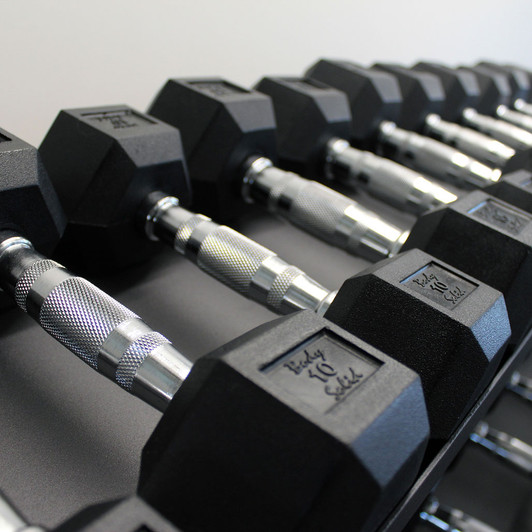 Rubber Hex Dumbbells