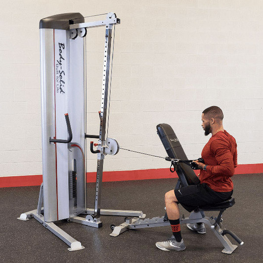 One Arm Rows on the Pro ClubLine S2CC/1 Series 2 Cable Column with 160 lb. Stack with optional bench