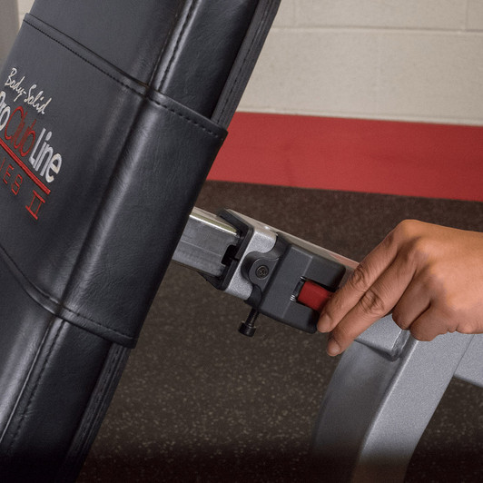 Detail of the Back Adjustment on the Pro ClubLine Series 2 Leg Curl and Extension