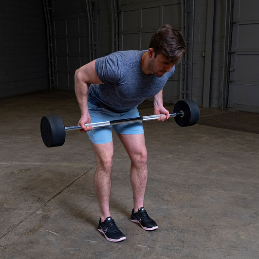 Bent Over Row with the Body-Solid Tools Fixed Weight Straight Barbells
