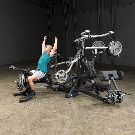 Shoulder Press on the Freeweight Leverage Gym with Bench