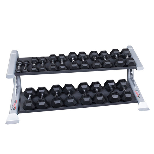 Pro ClubLine Modular Storage Rack 2 Dumbbell Tiers with Rubber Hex Dumbbells