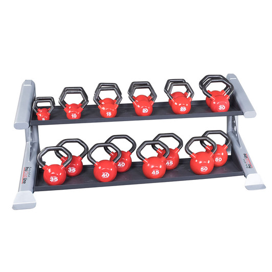 Pro ClubLine Modular Storage Rack 2 Kettlebell Tiers with optional Vinyl Dipped Kettleballs