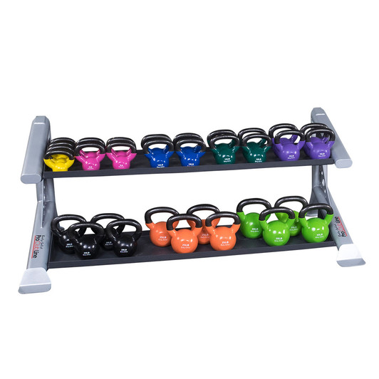 Pro ClubLine Modular Storage Rack 2 Kettlebell Tiers with optional Vinyl Dipped Kettlebells