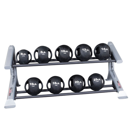 Pro ClubLine Modular Storage Rack 2 Medicine Ball Tiers with Dual Grip Medicine Balls